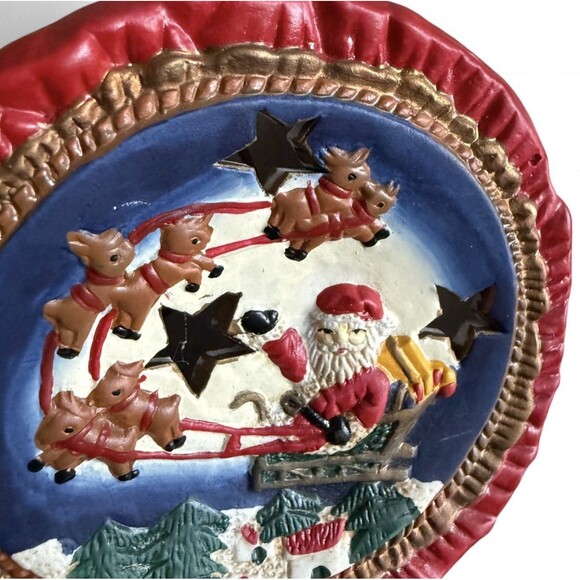 Vintage Christmas Tea Light Holder Santa’s Reindeer - Picture 3 of 5